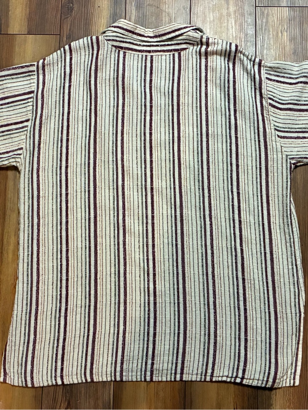 John P Men’s XL Greek Cotton Striped Baja Boho Pullover Shirt - Picture 7 of 12